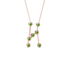 Orion Kolye - Peridot 14 ayar rose altın kolye (40 cm gümüş rolo zincir) #54jvuw