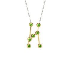 Peridot 8 ayar altın kolye (40 cm beyaz altın rolo zincir)
