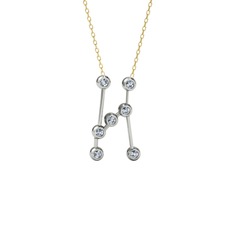 Swarovski 925 ayar gümüş kolye (40 cm altın rolo zincir)