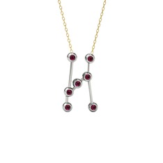 Rodolit garnet 925 ayar gümüş kolye (40 cm gümüş rolo zincir)