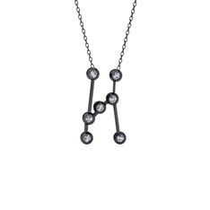 Orion Kolye - Swarovski 925 ayar siyah rodyum kaplama gümüş kolye (40 cm gümüş rolo zincir) #empiar