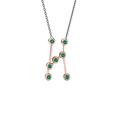 Orion Kolye - Yeşil kuvars 14 ayar rose altın kolye (40 cm gümüş rolo zincir) #ias7ol
