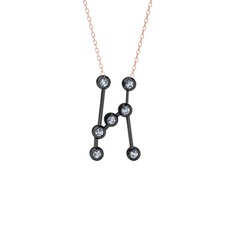Orion Kolye - Swarovski 925 ayar siyah rodyum kaplama gümüş kolye (40 cm gümüş rolo zincir) #isnd6d