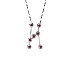 Rodolit garnet 925 ayar gümüş kolye (40 cm gümüş rolo zincir)