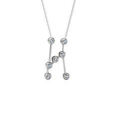 Orion Kolye - Beyaz zirkon 14 ayar beyaz altın kolye (40 cm beyaz altın rolo zincir) #l85p18