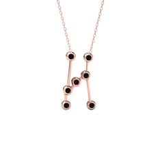 Orion Kolye - Siyah zirkon 18 ayar rose altın kolye (40 cm rose altın rolo zincir) #linxlk