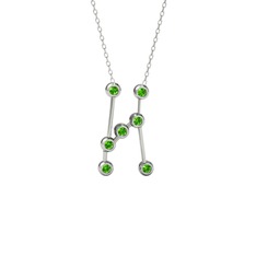 Orion Kolye - Peridot 14 ayar beyaz altın kolye (40 cm beyaz altın rolo zincir) #st2a8b