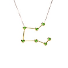 Pegasus Kolye - Peridot 14 ayar altın kolye (40 cm rose altın rolo zincir) #11cd01b