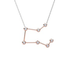 Pegasus Kolye - Beyaz zirkon 8 ayar rose altın kolye (40 cm beyaz altın rolo zincir) #11ktv2l