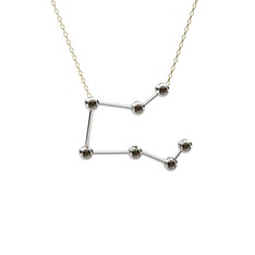 Dumanlı kuvars 925 ayar gümüş kolye (40 cm altın rolo zincir)