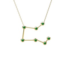 Pegasus Kolye - Kök zümrüt 925 ayar altın kaplama gümüş kolye (40 cm gümüş rolo zincir) #13gpsl1