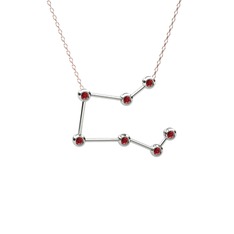 Pegasus Kolye - Garnet 14 ayar beyaz altın kolye (40 cm gümüş rolo zincir) #13ihxft