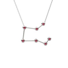 Pegasus Kolye - Rodolit garnet 8 ayar beyaz altın kolye (40 cm beyaz altın rolo zincir) #1411ujt
