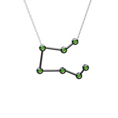 Pegasus Kolye - Peridot 925 ayar siyah rodyum kaplama gümüş kolye (40 cm beyaz altın rolo zincir) #14ll8wl