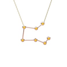 Pegasus Kolye - Sitrin 18 ayar rose altın kolye (40 cm altın rolo zincir) #16lqs46