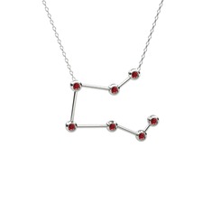 Pegasus Kolye - Garnet 18 ayar beyaz altın kolye (40 cm gümüş rolo zincir) #16sdy3n