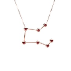 Pegasus Kolye - Kök yakut 18 ayar rose altın kolye (40 cm rose altın rolo zincir) #17r3ue