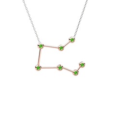 Pegasus Kolye - Peridot 18 ayar rose altın kolye (40 cm beyaz altın rolo zincir) #1a4e3gj