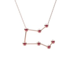 Pegasus Kolye - Rodolit garnet 14 ayar rose altın kolye (40 cm rose altın rolo zincir) #1ajqevp