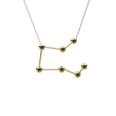 Pegasus Kolye - Dumanlı kuvars 8 ayar altın kolye (40 cm rose altın rolo zincir) #1e4cj8c