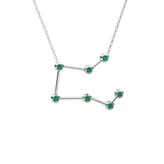 Pegasus Kolye - Yeşil kuvars 18 ayar beyaz altın kolye (40 cm beyaz altın rolo zincir) #1hjnqrn