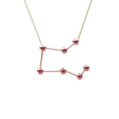 Pegasus Kolye - Rodolit garnet 18 ayar rose altın kolye (40 cm altın rolo zincir) #1iaw49y