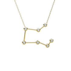 Swarovski 925 ayar altın kaplama gümüş kolye (40 cm altın rolo zincir)