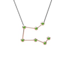 Pegasus Kolye - Peridot 8 ayar rose altın kolye (40 cm gümüş rolo zincir) #1lq8j89