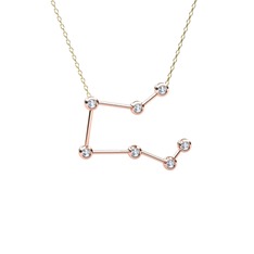 Pegasus Kolye - Beyaz zirkon 8 ayar rose altın kolye (40 cm altın rolo zincir) #1n6t1uq