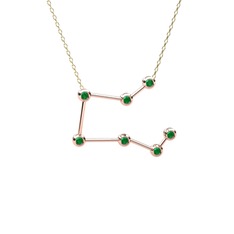 Kök zümrüt 8 ayar rose altın kolye (40 cm altın rolo zincir)