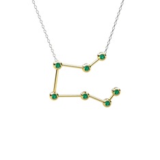 Yeşil kuvars 8 ayar altın kolye (40 cm beyaz altın rolo zincir)