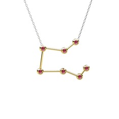 Pegasus Kolye - Rodolit garnet 14 ayar altın kolye (40 cm gümüş rolo zincir) #1vn1vv5