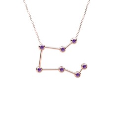 Pegasus Kolye - Ametist 8 ayar rose altın kolye (40 cm rose altın rolo zincir) #1w0ppfy