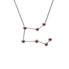 Pegasus Kolye - Garnet 14 ayar beyaz altın kolye (40 cm gümüş rolo zincir) #1x7hlb3