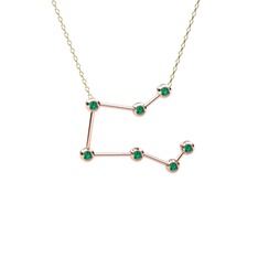 Yeşil kuvars 8 ayar rose altın kolye (40 cm altın rolo zincir)