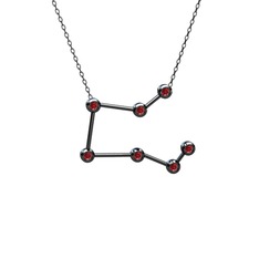 Pegasus Kolye - Garnet 925 ayar siyah rodyum kaplama gümüş kolye (40 cm gümüş rolo zincir) #7z3yhj
