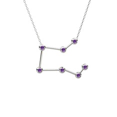 Pegasus Kolye - Ametist 18 ayar beyaz altın kolye (40 cm beyaz altın rolo zincir) #9bvtxq