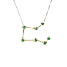 Pegasus Kolye - Yeşil kuvars 18 ayar altın kolye (40 cm rose altın rolo zincir) #9sb62w