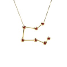 Pegasus Kolye - Garnet 925 ayar altın kaplama gümüş kolye (40 cm altın rolo zincir) #c47qvs