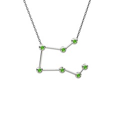 Pegasus Kolye - Peridot 8 ayar beyaz altın kolye (40 cm gümüş rolo zincir) #djrfdc