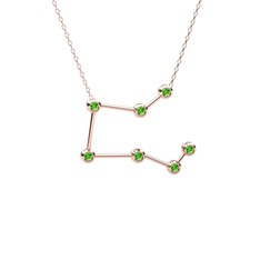 Pegasus Kolye - Peridot 925 ayar rose altın kaplama gümüş kolye (40 cm gümüş rolo zincir) #es6r1z
