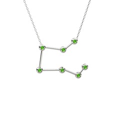 Peridot 925 ayar gümüş kolye (40 cm beyaz altın rolo zincir)