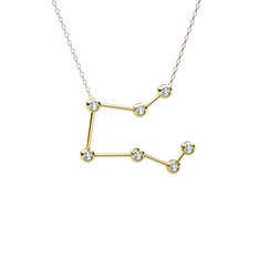 Swarovski 8 ayar altın kolye (40 cm gümüş rolo zincir)