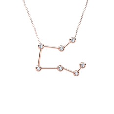 Pegasus Kolye - Beyaz zirkon 14 ayar rose altın kolye (40 cm rose altın rolo zincir) #jrkvo5