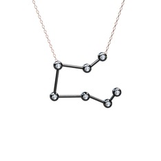 Pegasus Kolye - Swarovski 925 ayar siyah rodyum kaplama gümüş kolye (40 cm gümüş rolo zincir) #kkcwbs