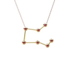 Pegasus Kolye - Rodolit garnet 14 ayar altın kolye (40 cm rose altın rolo zincir) #ly6teb