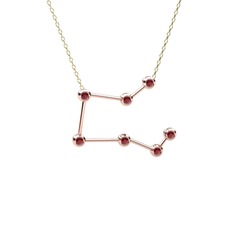 Kök yakut 8 ayar rose altın kolye (40 cm altın rolo zincir)