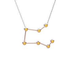 Sitrin 18 ayar rose altın kolye (40 cm beyaz altın rolo zincir)