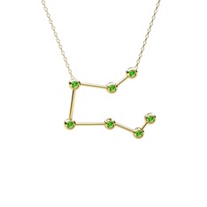 Pegasus Kolye - Peridot 8 ayar altın kolye (40 cm altın rolo zincir) #q113bt