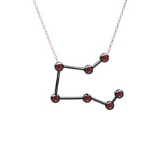 Pegasus Kolye - Garnet 925 ayar siyah rodyum kaplama gümüş kolye (40 cm gümüş rolo zincir) #tw0y4h